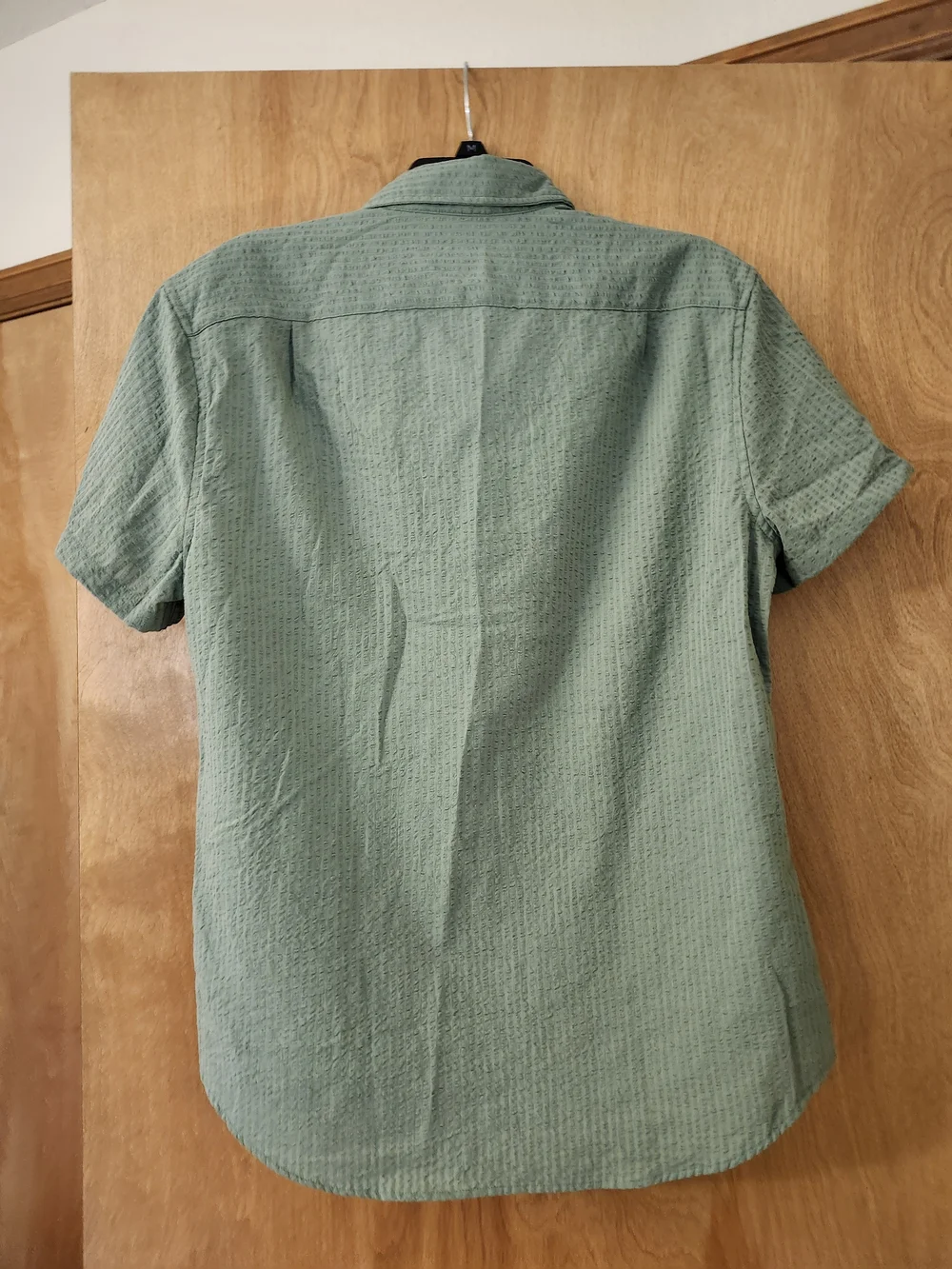 J. Crew Short-Sleeve Textured Button-Down Shirt in Sage